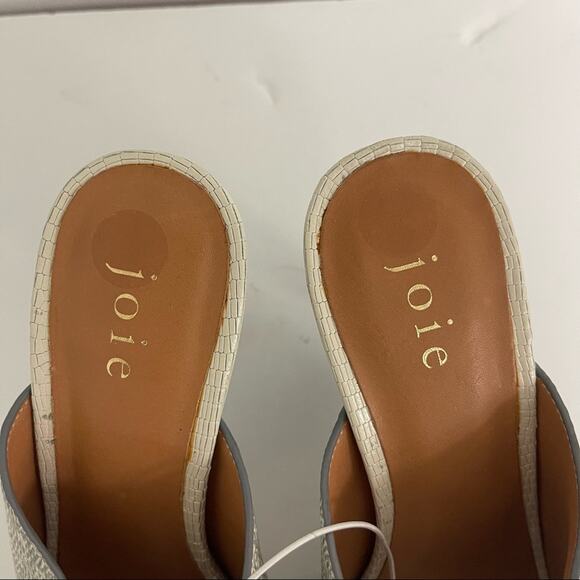 NWOT JOIE Olya Lizard Snakeskin Animal Print Mule Clog Peep Toe Heels 36.5/6.5 - Picture 10 of 12